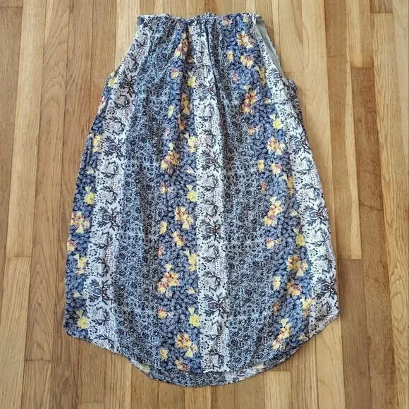 Loft blue floral sleeveless shift dress - Picture 2 of 4